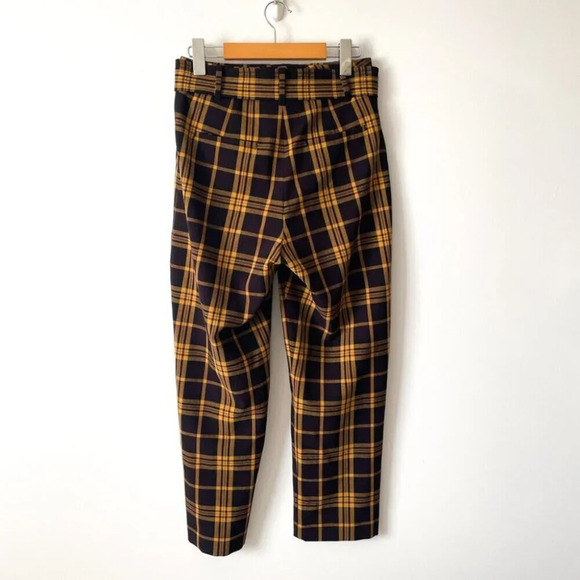 Aritzia Wilfred Tie-Front Jallade Cropped High Waisted Pant Plaid Size 2 - Picture 5 of 7